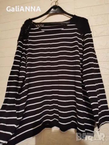 СТРАХОТНА ТУНИКА РАЕ С ДАНТЕЛЕНО РАМО 2XL-3XL, снимка 4 - Туники - 49610268