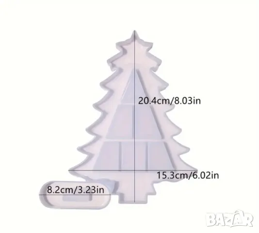 Молд елха с поставка 20,4 см , снимка 4 - Форми - 47359904
