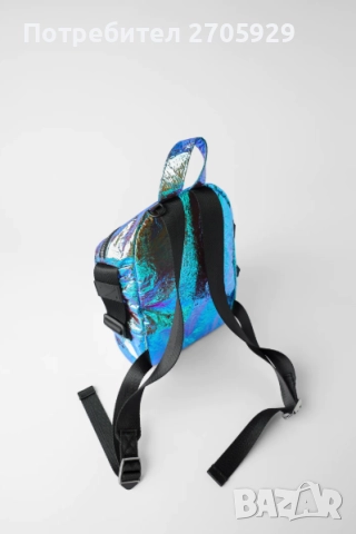 Zara шанжирана ефектна раница цвят хамелеон, снимка 3 - Кенгура и ранички - 51470601