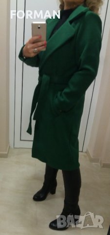 Дълго зелено палто, снимка 3 - Палта, манта - 38466117