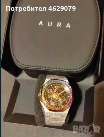 Механичен часовник - Aura Watch Skeleton 002 : Frosted Steel, снимка 2 - Мъжки - 52130437