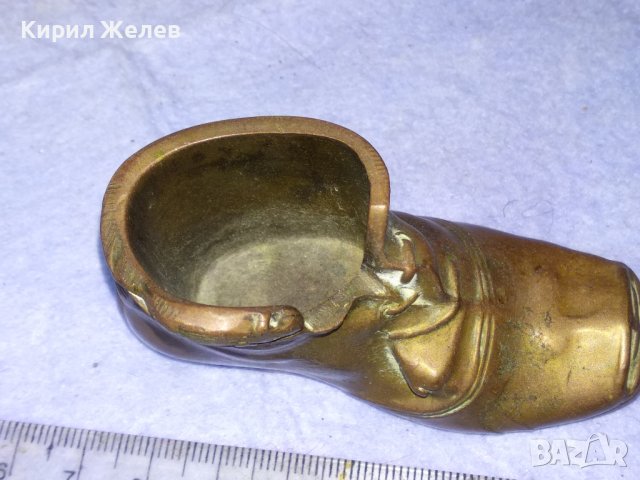 Старинна КОЛЕКЦИОНЕРСКА МЕДНА РЕТРО ОБУВКА Ръчна МАЙСТОРСКА ИЗРАБОТКА - Декоративна ОБУВЧИЦА 41389, снимка 11 - Колекции - 43888106