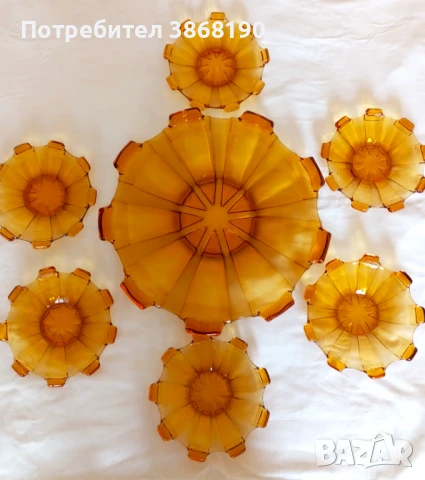 Стъклен сервиз за торта и сладкиши, снимка 4 - Сервизи - 48625648