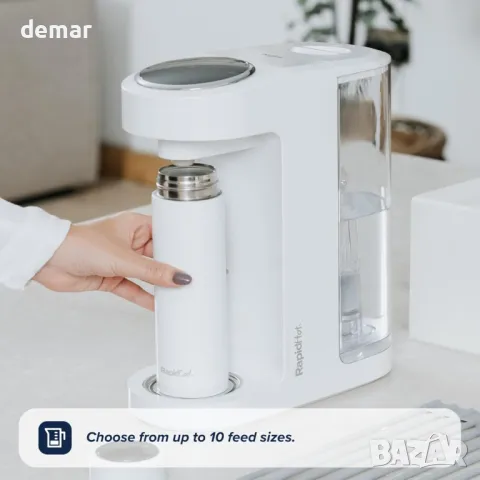 Уред за приготвяне на бебешки шишета Nuby RapidHot, предварително зададени обеми и температура, бял, снимка 3 - Прибори, съдове, шишета и биберони - 50287639