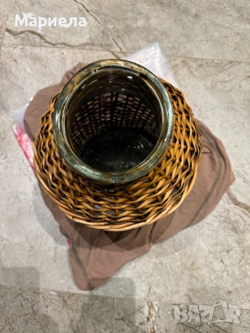 Стар буркан с оплетка,цена 13 евро., снимка 2 - Антикварни и старинни предмети - 53290269