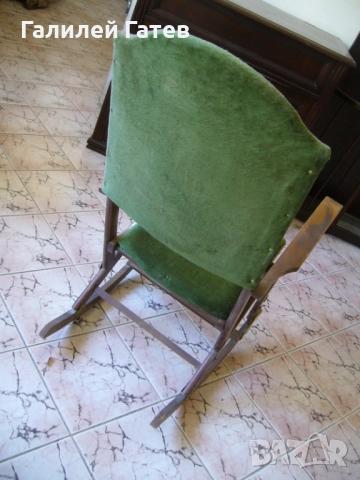 Стар Люлеещ Стол - Сгъваем, снимка 3 - Антикварни и старинни предмети - 51437131