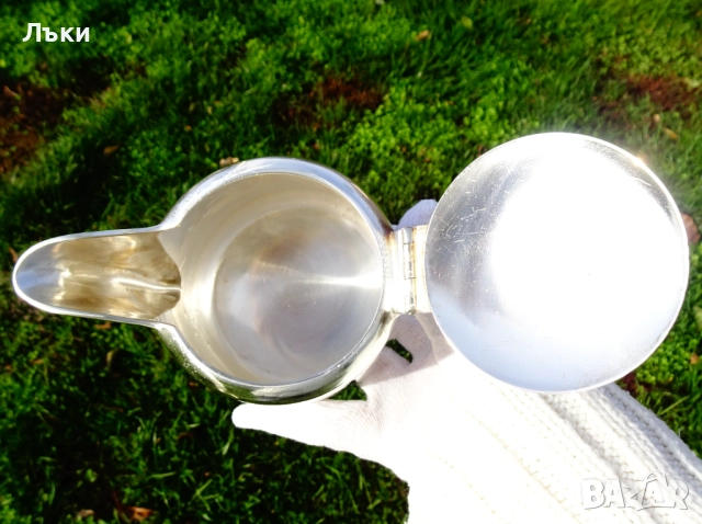 Швейцарска посребрена кана за кафе. , снимка 2 - Антикварни и старинни предмети - 52674489