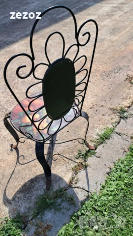 Стол винтидж- метал и дърво, снимка 7 - Столове - 51720346