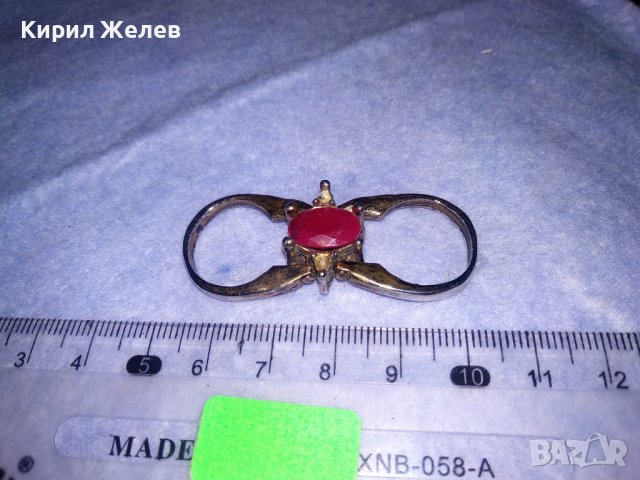 ДВОЕН РАЗДВИЖЕН РЯДЪК ФЕШЪН ПРЪСТЕН ПОЗЛАТЕНА БЛАГОРОДНА СТОМАНА с ФАСЕТИРАН РУБИН и СМАРАГД 36418, снимка 12 - Пръстени - 39728856