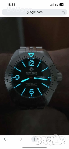 Deep Blue Defender 1000 44 mm Green Dial, снимка 4 - Мъжки - 52580614