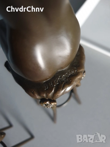 27см-1кг Chiparus статуетка/еротика/френска бронзова скулптура/малка фигура на гола жена на стол, снимка 8 - Статуетки - 52457322