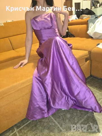 Дълга сатен коприна   рокля. , снимка 13 - Рокли - 40257578