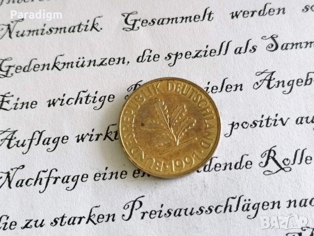 Монета - Германия - 10 пфенигa | 1991г.; серия J, снимка 2 - Нумизматика и бонистика - 29012321