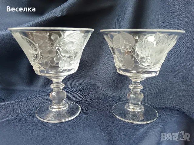 Стъклен комплект за двама - релефно стъкло с горски плодове , снимка 9 - Чаши - 50052342