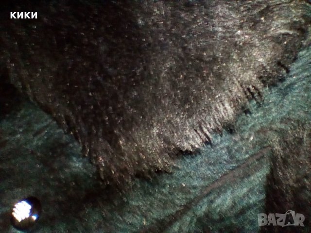 Дамско черно палто ЕКО кожа/косъм/, снимка 6 - Палта, манта - 34857173