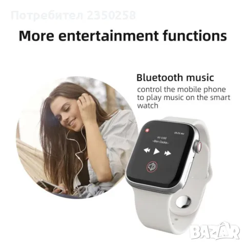 Умен Smart Часовник Гривна Apple Watch Series 44mm iWatch, снимка 2 - Смарт гривни - 47266675