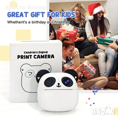 Моментална камера за деца детска камера с функция за печат фотоапарат Панда, снимка 3 - Фотоапарати - 51433892