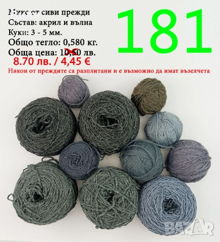 Евтини прежди в малки количества - нови и остатъци , снимка 3 - Други - 52042384