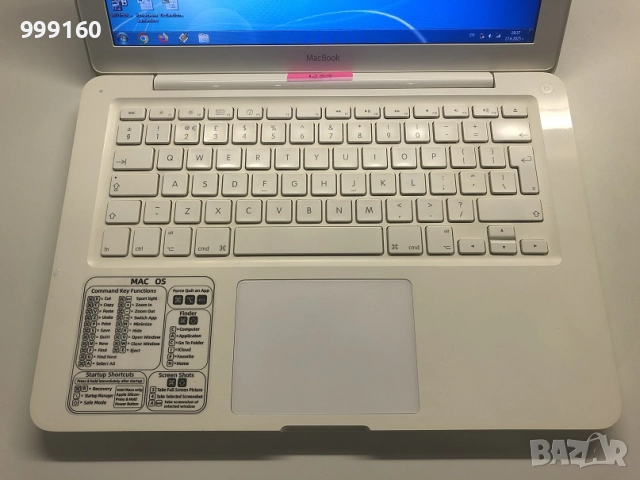 Лаптоп APPLE MacBook A1342 в много добро състояние, SSD, има Windows7, снимка 4 - Лаптопи за работа - 52360260
