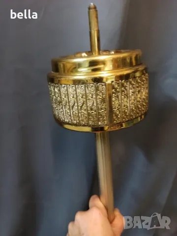 Висок немски бронзов пепелник (на стойка )с орнаменти -67 см, снимка 5 - Антикварни и старинни предмети - 48689771