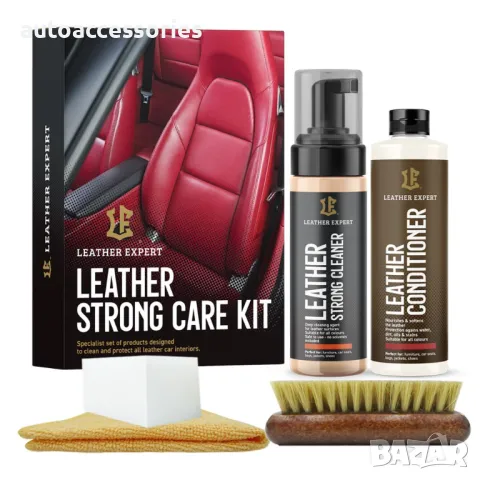 	Комплект за почистване и грижа за кожа Leather Expert Strong Care Kit 200ml+250ml, снимка 5 - Аксесоари и консумативи - 48123473