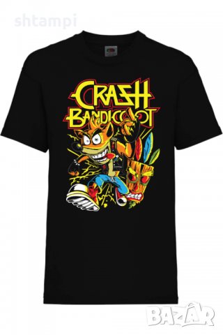 Детска тениска Crash Bandicoot,Игра,Гейм,Геймър,Подарък,Изненада,Повод,Празник,Събитие.