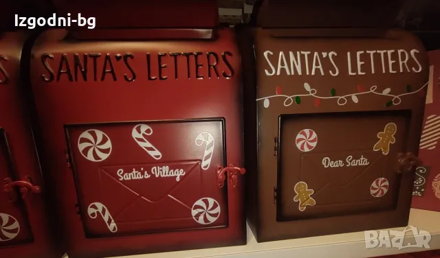 Метална коледна кутия "Santa's letters"  с отваряща се вратичка, снимка 7 - Декорация за дома - 47709243