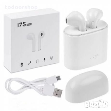 I7S TWS слушалки Bluetooth безжични + зарядна станция power bank, снимка 2 - Слушалки, hands-free - 27336401