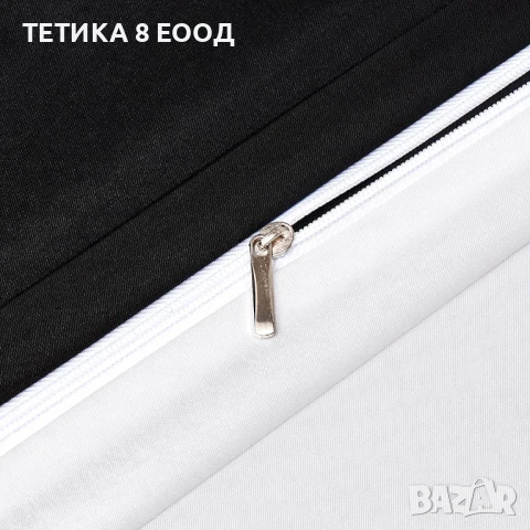 Сатенена Завивка тип плик 240х260 см. черно-бяла с 2 калъфки за възглавници 65х65см с цип., снимка 7 - Спално бельо - 51166053