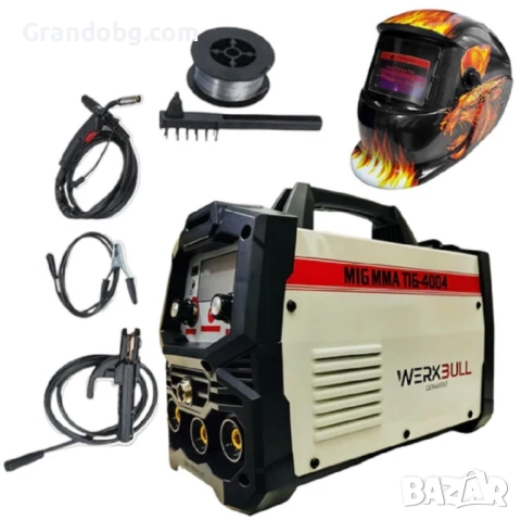 2в1 Телоподаващо Инверторен Електрожен 400А WERKBULL + подарък заваръчна соларна маска и соларни очи, снимка 5 - Други инструменти - 52108708