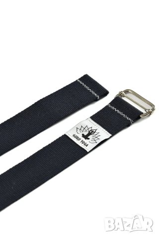 Колан за йога 250х4см - 100% памук, черен цвят, снимка 3 - Йога - 40394154