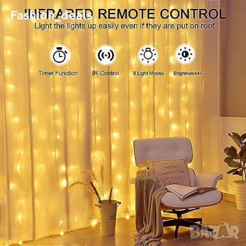 Нови водоустойчиви светлини за завеси Декорация Дом Украса Коледа, снимка 3 - Други - 42937638