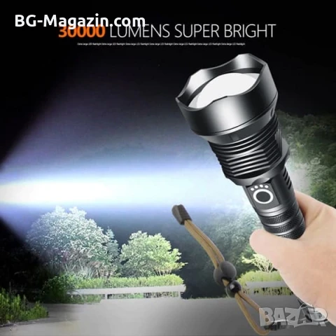 Професионален тактически акумулаторен фенер LED прожектор за лов риболов къмпинг работа аварии, снимка 9 - Къмпинг осветление - 51027590