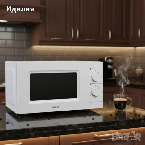 Микровълнова фурна MUHLER MO-5009 20L – 700W, механичен контрол, снимка 7 - Микровълнови - 53501351