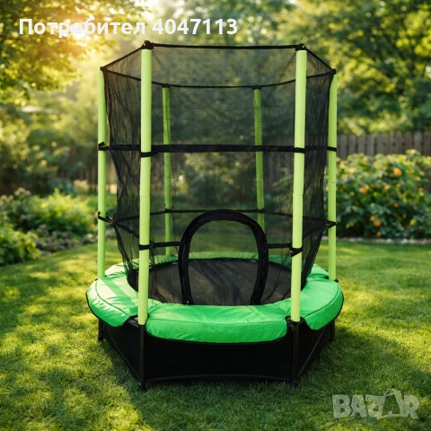 Мини батут с мрежа за безопасност – Компактен и забавен избор за деца