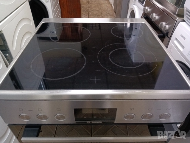 Иноксова свободно стояща печка с керамичен плот Бош Bosch с две години гаранция!, снимка 6 - Печки, фурни - 53001933