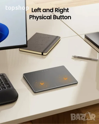 ЧИСТО НОВ Безжичен тъчпад / тракпад ProtoArc T1 Plus с Bluetooth, за Windows 10/11 PC лаптоп, снимка 7 - Клавиатури и мишки - 50501511
