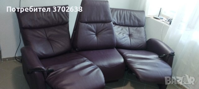 Продавам нов кожен диван мултифункционален с електрически облегалки и за краката от Германия , снимка 1 - Дивани и мека мебел - 43153417
