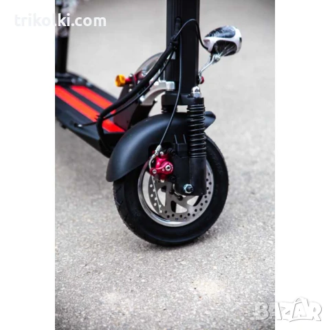 Мощна електрическа тротинетка с амортисьори, километрaж.ж, снимка 3 - Велосипеди - 51027464