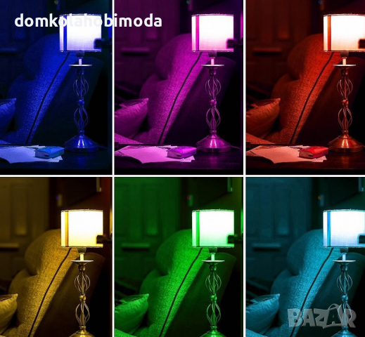 Крушка с дистанционно RGB светлина,9 W.ФасункаЕ27, снимка 2 - Лед осветление - 36536611