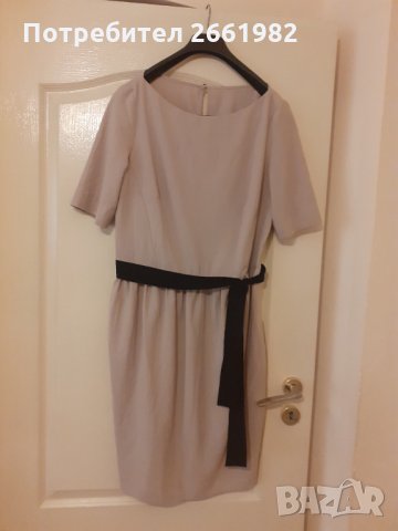 Стилна елегантна бежава рокля/туника , снимка 1