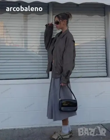 Дамско американско ретро кожено яке с ревер, 2цвята , снимка 8 - Якета - 48424962