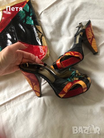 Змийски сандали и чанта, снимка 5 - Сандали - 28739387