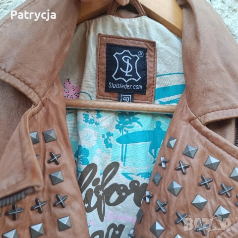 дамско кожено яке размер 40 , снимка 3 - Якета - 51853622