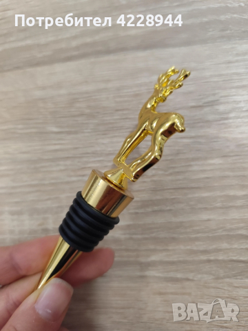 🎄 Коледна тапа за вино с форма на елен – златна, метална, за многократна употреба, снимка 5 - Други - 51975173