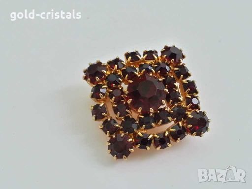 Антикварна брошка с  гранати, снимка 5 - Антикварни и старинни предмети - 28684483