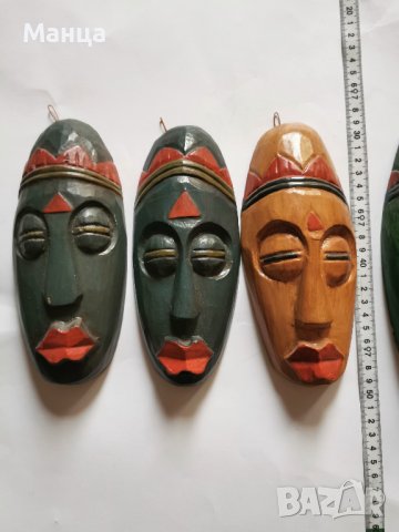 Африкански маски 5 броя, снимка 2 - Антикварни и старинни предмети - 30949352