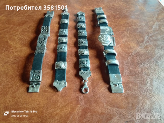 Лот от 4-Гривни Сребро и Кожа Версаче Дизел.🇧🇬, снимка 3 - Гривни - 42662667