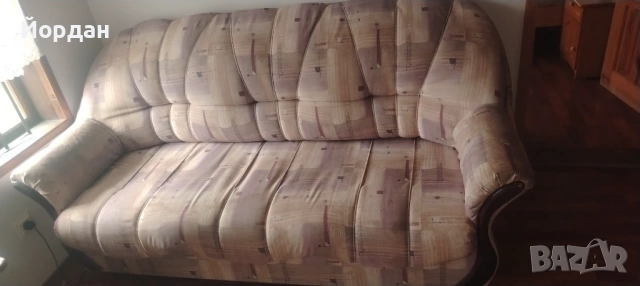 Разтегателен диван спалня. Комплект с два фотьойла. , снимка 2 - Дивани и мека мебел - 53394339