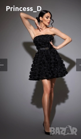 Официална рокля с 3 D рози Christine, снимка 2 - Рокли - 52622485